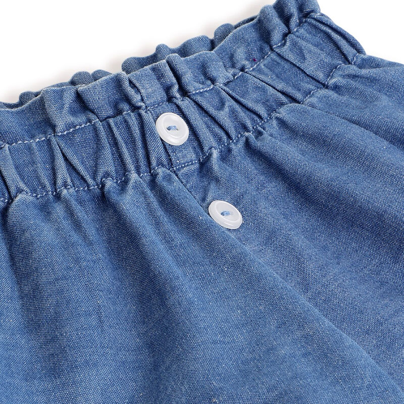 Girls Medium Blue Printed Shorts image number 2
